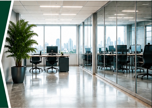 Modern commercial office maintained by Bison Janitorial Services